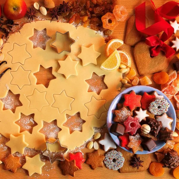 Wonderful 12-piece Stainless Steel Cookie Cutter Set – Diy Baking Molds In Star, Heart & Various Shapes – Multi-purpose Kitchen Tools For Cookies, Cakes, Fried Eggs & More