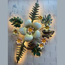 Premium Metal Art Wall Flower Frame For Home And Office Decor Set Of 3pcs