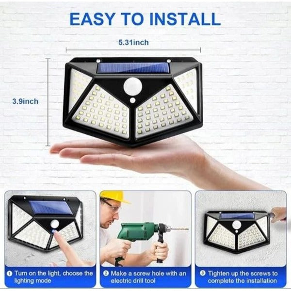 Super Solar Lights Outdoor Lighting Wireless Motion Sensor Lights Ip65 Waterproof 270°wide Angle Security Wall Lights