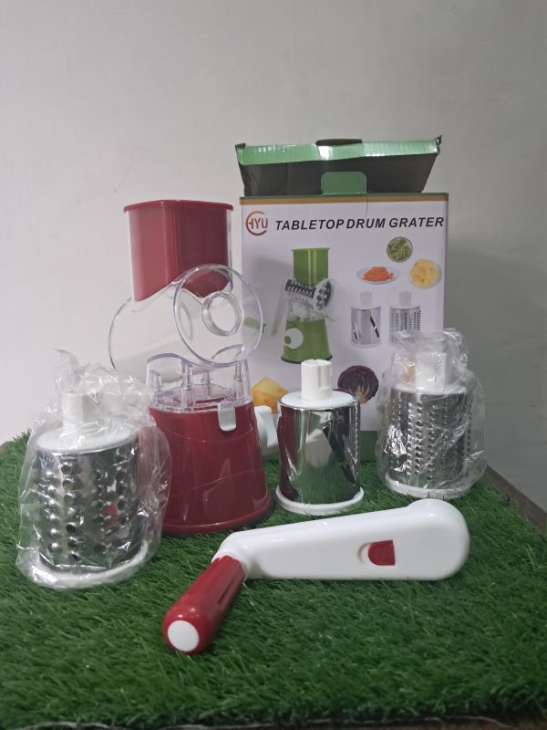 Wonderful Tabletop Drum Grater | Manual Vegetable Cutter Slicer & Grater | Multi-functional Kitchen Gadget ( Random Color )