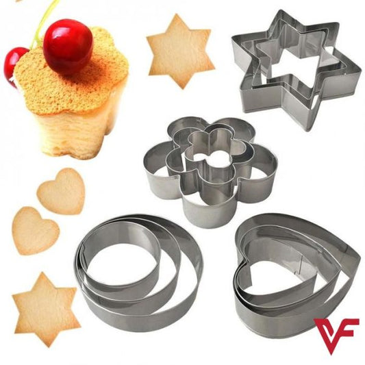 Wonderful 12-piece Stainless Steel Cookie Cutter Set – Diy Baking Molds In Star, Heart & Various Shapes – Multi-purpose Kitchen Tools For Cookies, Cakes, Fried Eggs & More