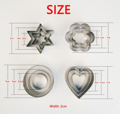 Wonderful 12-piece Stainless Steel Cookie Cutter Set – Diy Baking Molds In Star, Heart & Various Shapes – Multi-purpose Kitchen Tools For Cookies, Cakes, Fried Eggs & More
