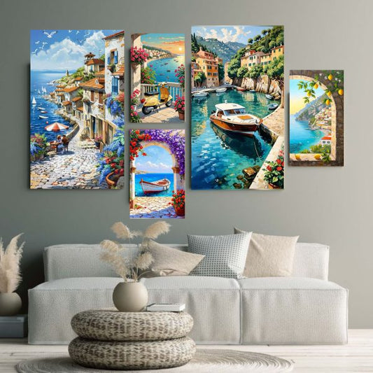 Super 5pcs Vintage Painting Wall Frame Home Decor, Wall Decor