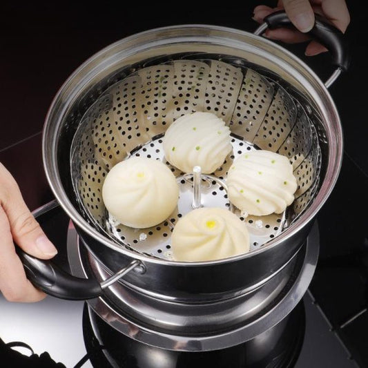 Branded New Stainless Steel Folding Vegetable Steamer Basket Stainless Steel Detachable Steaming Rack Steamer Tray For Kitchen Cookware