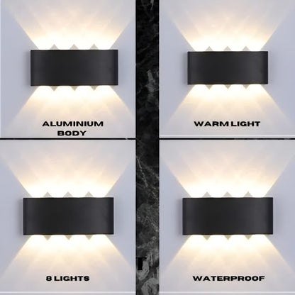 Super 8 Way 8 Side Outdoor Waterproof Wall Light, Fancy Led Light For Wall, Aluminium Ip65 Waterproof Outdoor Wall Lamps – 8 Watts