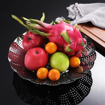 Branded New Stainless Steel Folding Vegetable Steamer Basket Stainless Steel Detachable Steaming Rack Steamer Tray For Kitchen Cookware