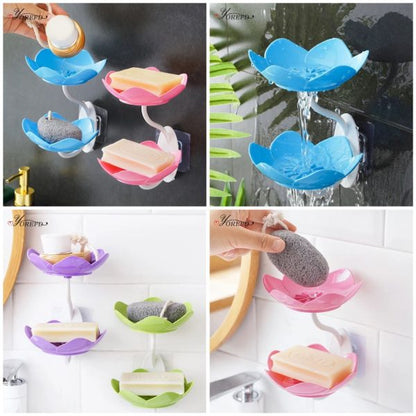 Premium Lotus Flower Wall-mounted Soap Holder – Self-draining Bathroom & Kitchen Organizer