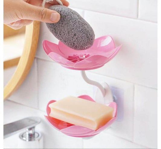 Premium Lotus Flower Wall-mounted Soap Holder – Self-draining Bathroom & Kitchen Organizer