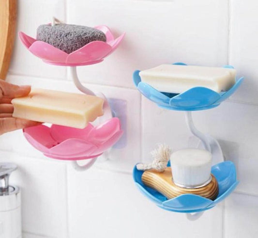 Premium Lotus Flower Wall-mounted Soap Holder – Self-draining Bathroom & Kitchen Organizer