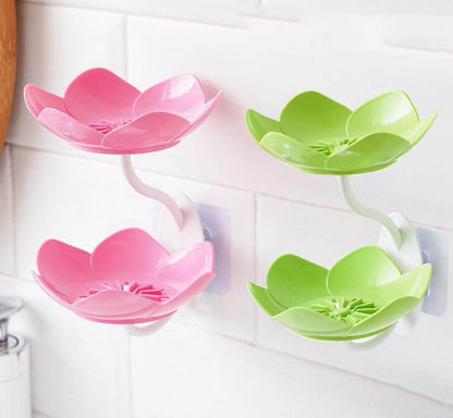 Premium Lotus Flower Wall-mounted Soap Holder – Self-draining Bathroom & Kitchen Organizer