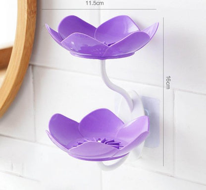 Premium Lotus Flower Wall-mounted Soap Holder – Self-draining Bathroom & Kitchen Organizer