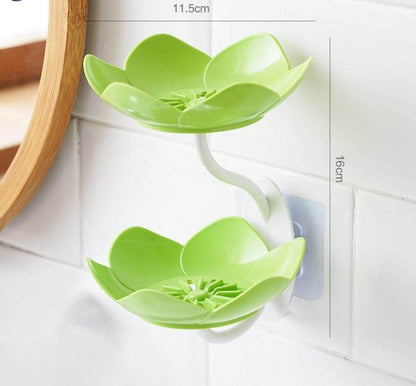 Premium Lotus Flower Wall-mounted Soap Holder – Self-draining Bathroom & Kitchen Organizer