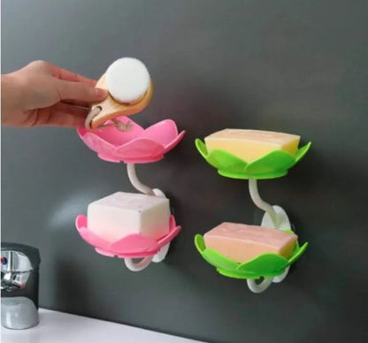 Premium Lotus Flower Wall-mounted Soap Holder – Self-draining Bathroom & Kitchen Organizer