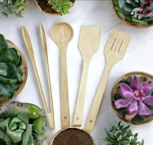 Grand Pack Of 4 – Wooden Spoon Set | Nonstick Teak Wood Kitchen Utensils For Cooking & Serving