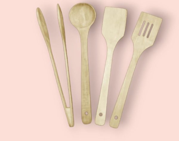 Grand Pack Of 4 – Wooden Spoon Set | Nonstick Teak Wood Kitchen Utensils For Cooking & Serving