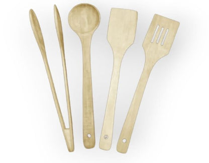 Grand Pack Of 4 – Wooden Spoon Set | Nonstick Teak Wood Kitchen Utensils For Cooking & Serving