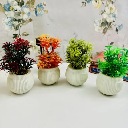 Super Pack Of 4 Mini Planters | Artificial Decoration Mini Plants