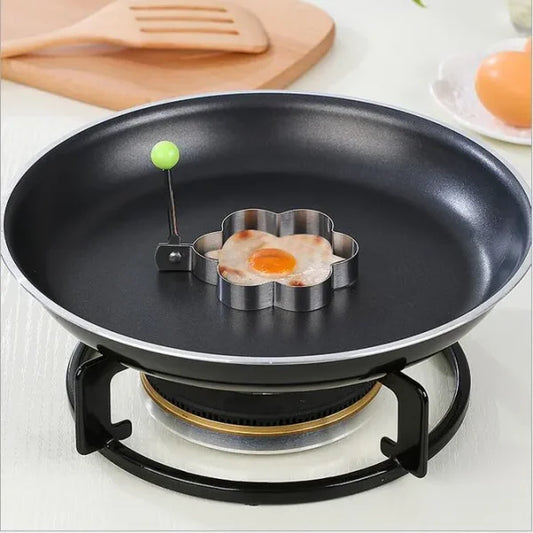 Royal Pack Of 4 New Mould Style Fried Egg Pancake Shaper | Egg Shaper Kitchen Tools Star, Heart, Round, Flower Shaped Stainless Steel