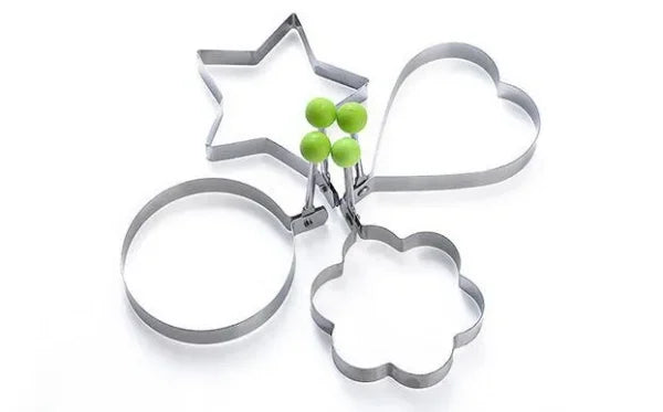 Royal Pack Of 4 New Mould Style Fried Egg Pancake Shaper | Egg Shaper Kitchen Tools Star, Heart, Round, Flower Shaped Stainless Steel