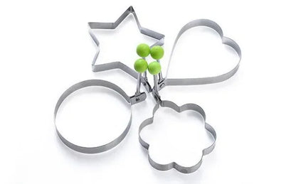 Royal Pack Of 4 New Mould Style Fried Egg Pancake Shaper | Egg Shaper Kitchen Tools Star, Heart, Round, Flower Shaped Stainless Steel