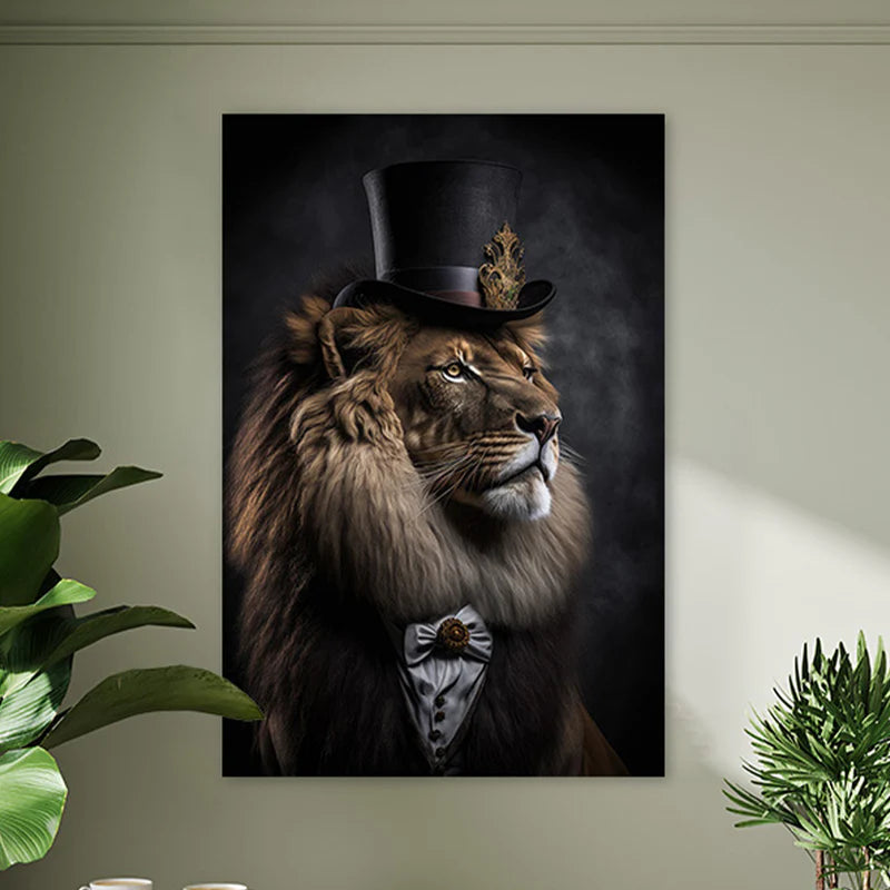 Royal Lion Family Metal Wall Art – Set Of 3 Panels (8×11 Inches Each) | Modern Metal Paintings For Home & Office Décor