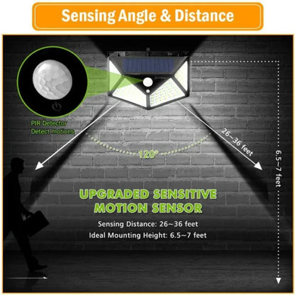 Super Solar Lights Outdoor Lighting Wireless Motion Sensor Lights Ip65 Waterproof 270°wide Angle Security Wall Lights