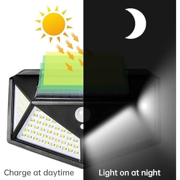 Super Solar Lights Outdoor Lighting Wireless Motion Sensor Lights Ip65 Waterproof 270°wide Angle Security Wall Lights
